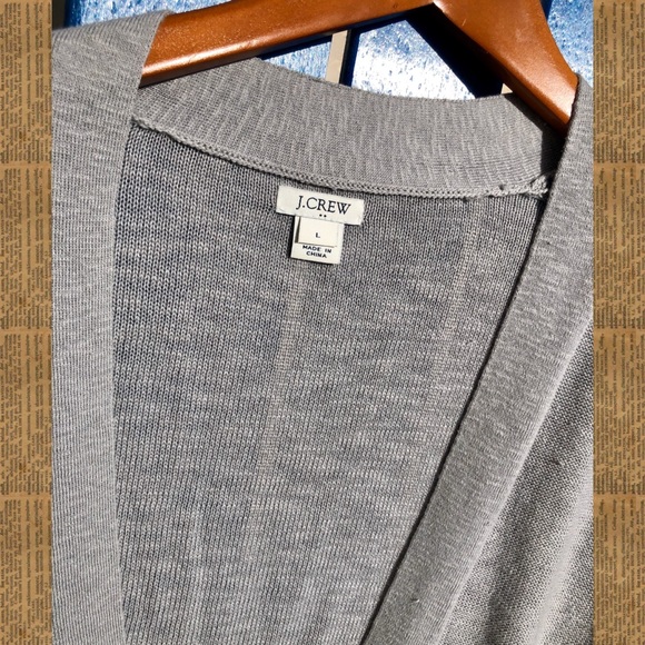 j. crew gray ruffled cardigan - Picture 3 of 7